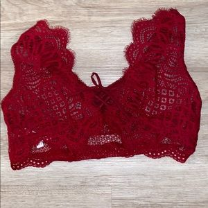 Red lace bralette